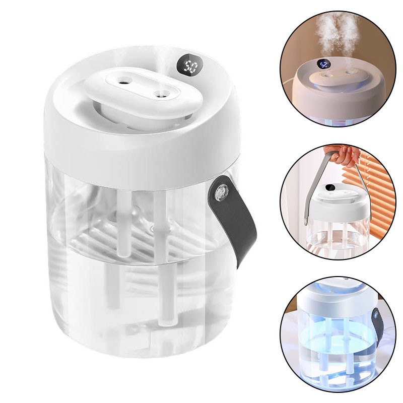 Humidificador doméstico 2L con pantalla digital y función de luz colorida - Imagen 14 de 22
