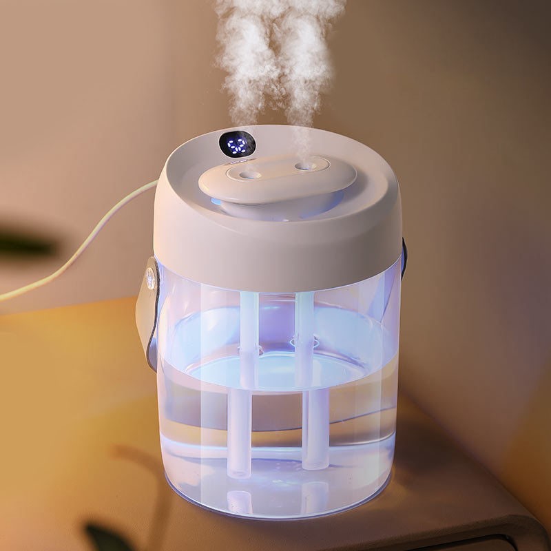 Humidificador doméstico 2L con pantalla digital y función de luz colorida - Imagen 18 de 22