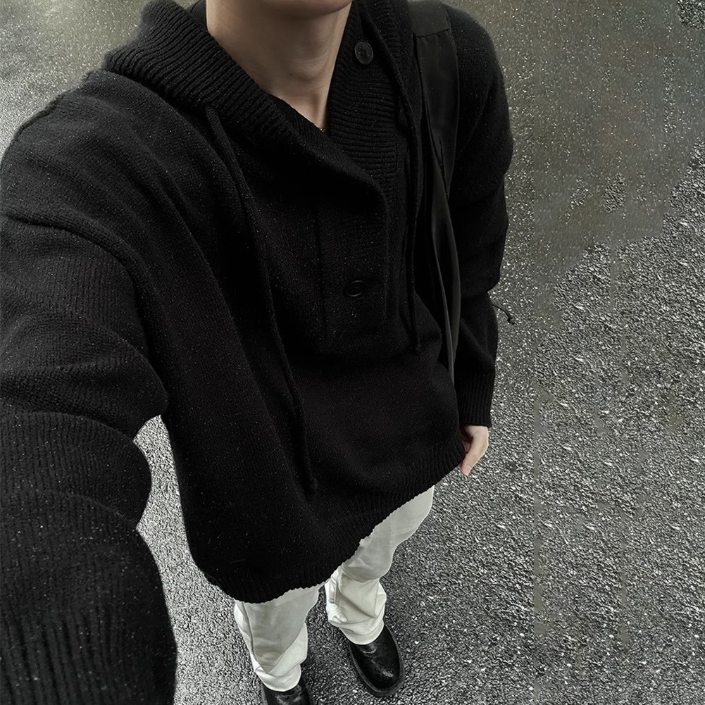 Men's Relaxed Fit Hooded Sweater Ideal Choice for Spring and Autumn Fashion - Picture 13 of 48