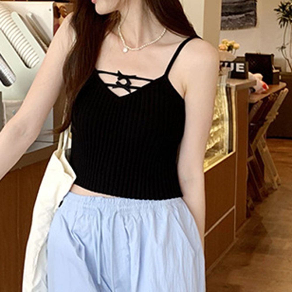 Retro Style Women's Casual Bow Camisole Vest Comfortable Fit for Everyday Use - Picture 16 of 27