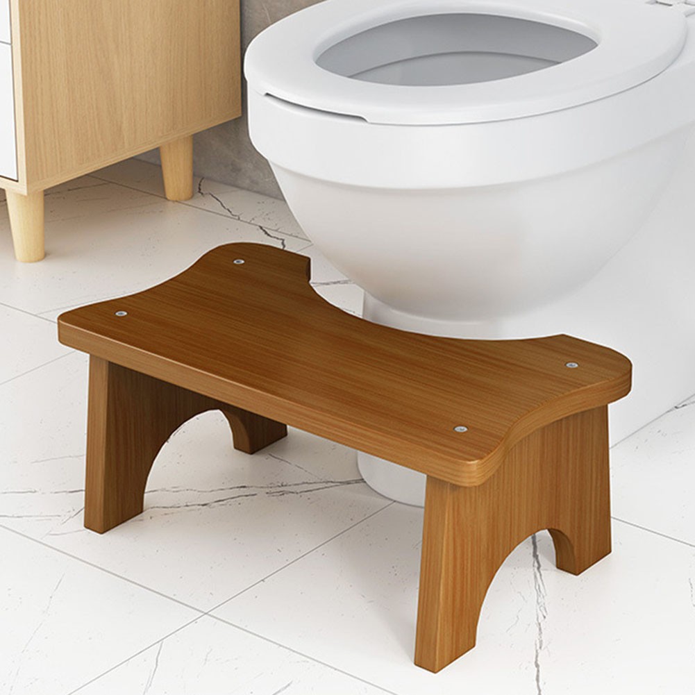 Space Saving Non Slip Wooden Toilet Stool Perfect for Bathroom For Comfort - Picture 17 of 29