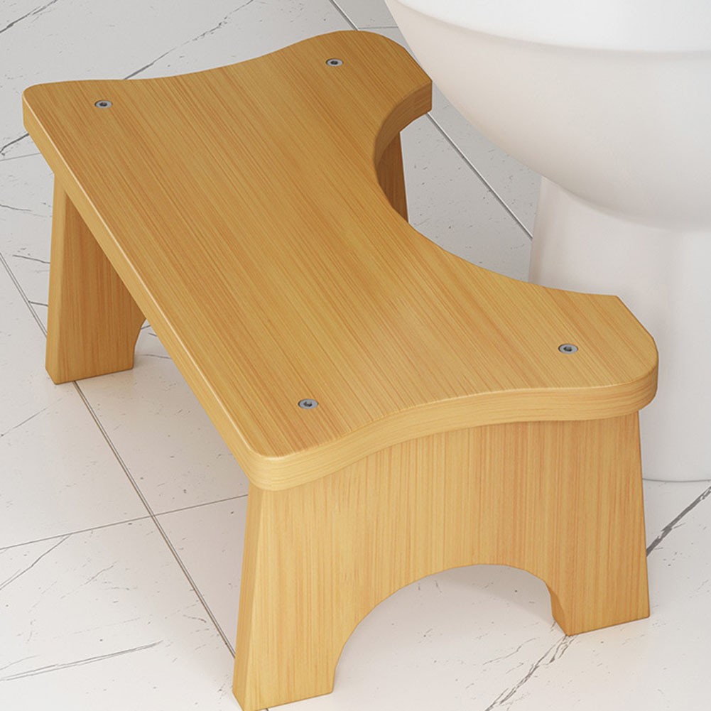 Space Saving Non Slip Wooden Toilet Stool Perfect for Bathroom For Comfort - Picture 27 of 29