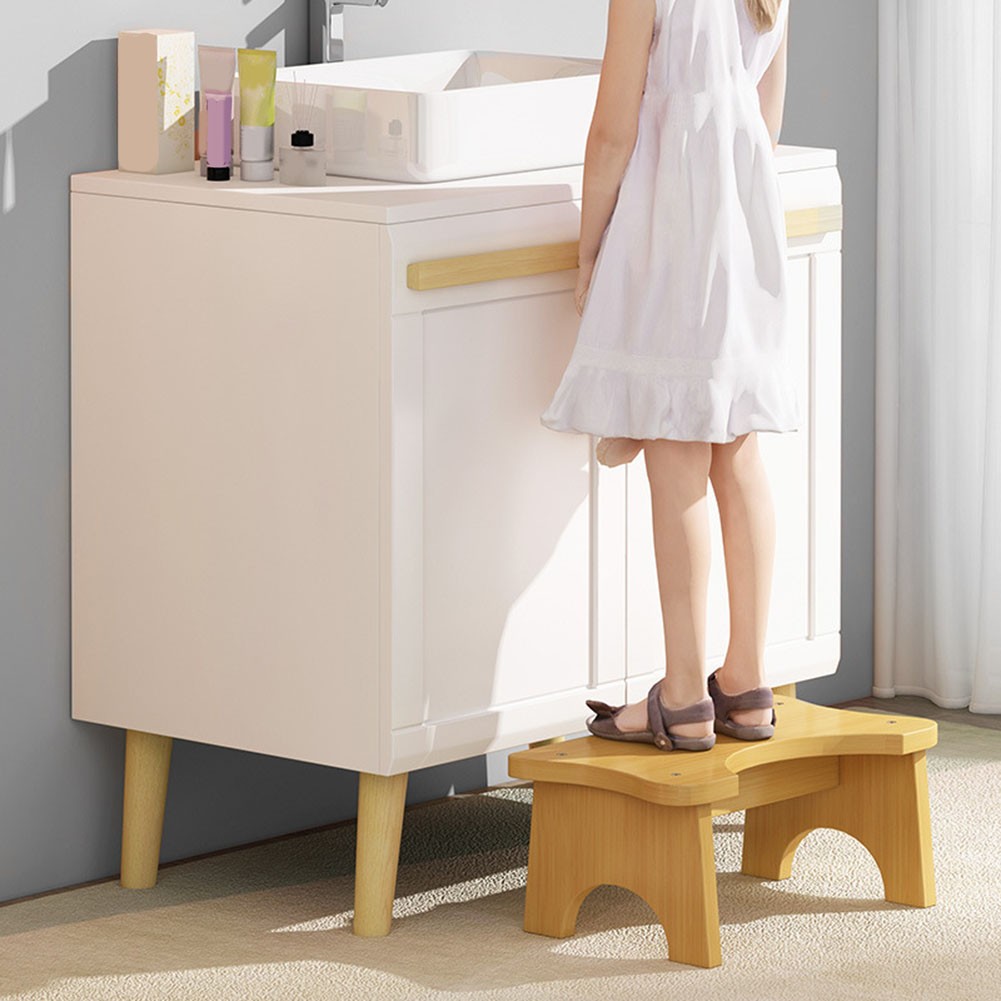 Space Saving Non Slip Wooden Toilet Stool Perfect for Bathroom For Comfort - Picture 25 of 29