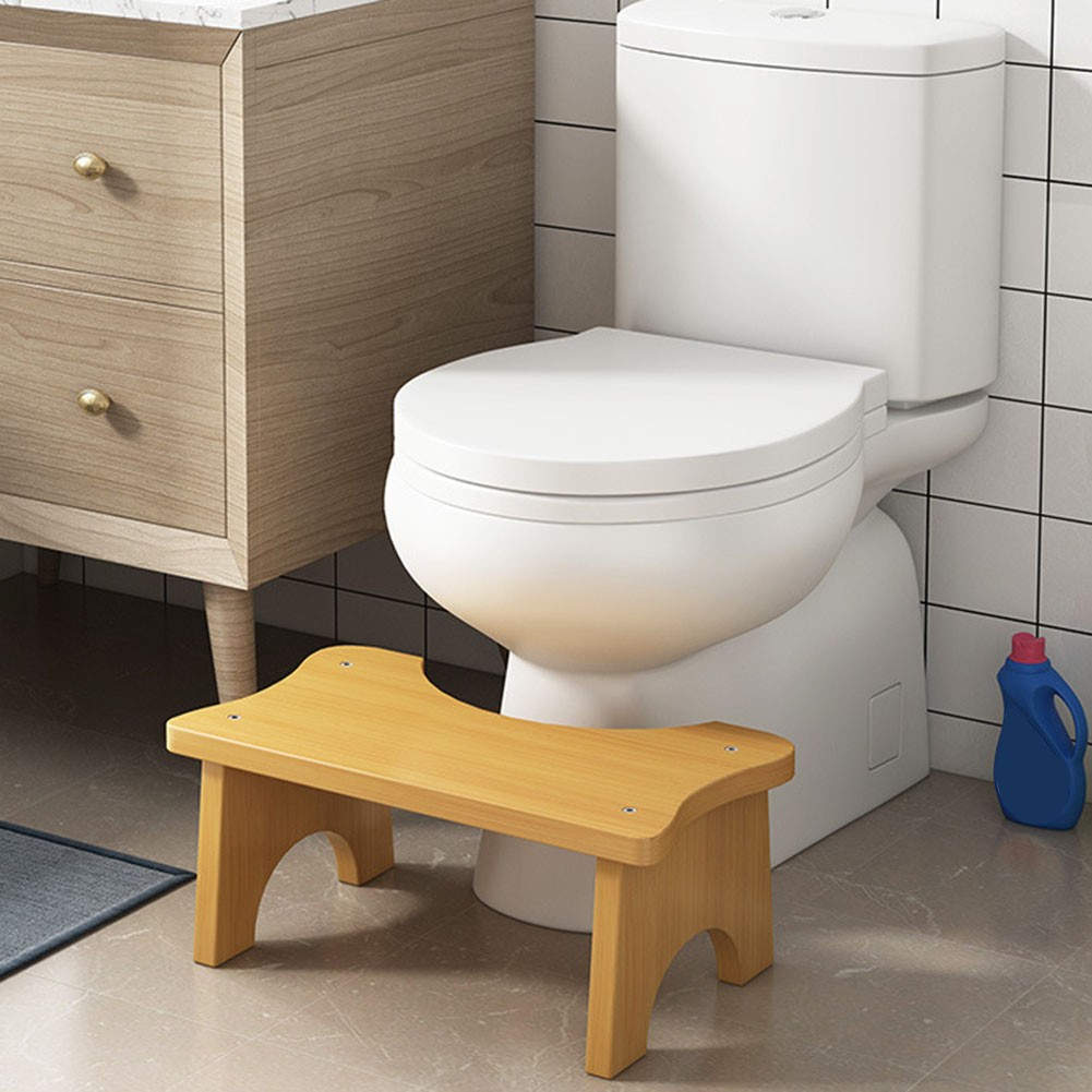 Space Saving Non Slip Wooden Toilet Stool Perfect for Bathroom For Comfort - Picture 26 of 29