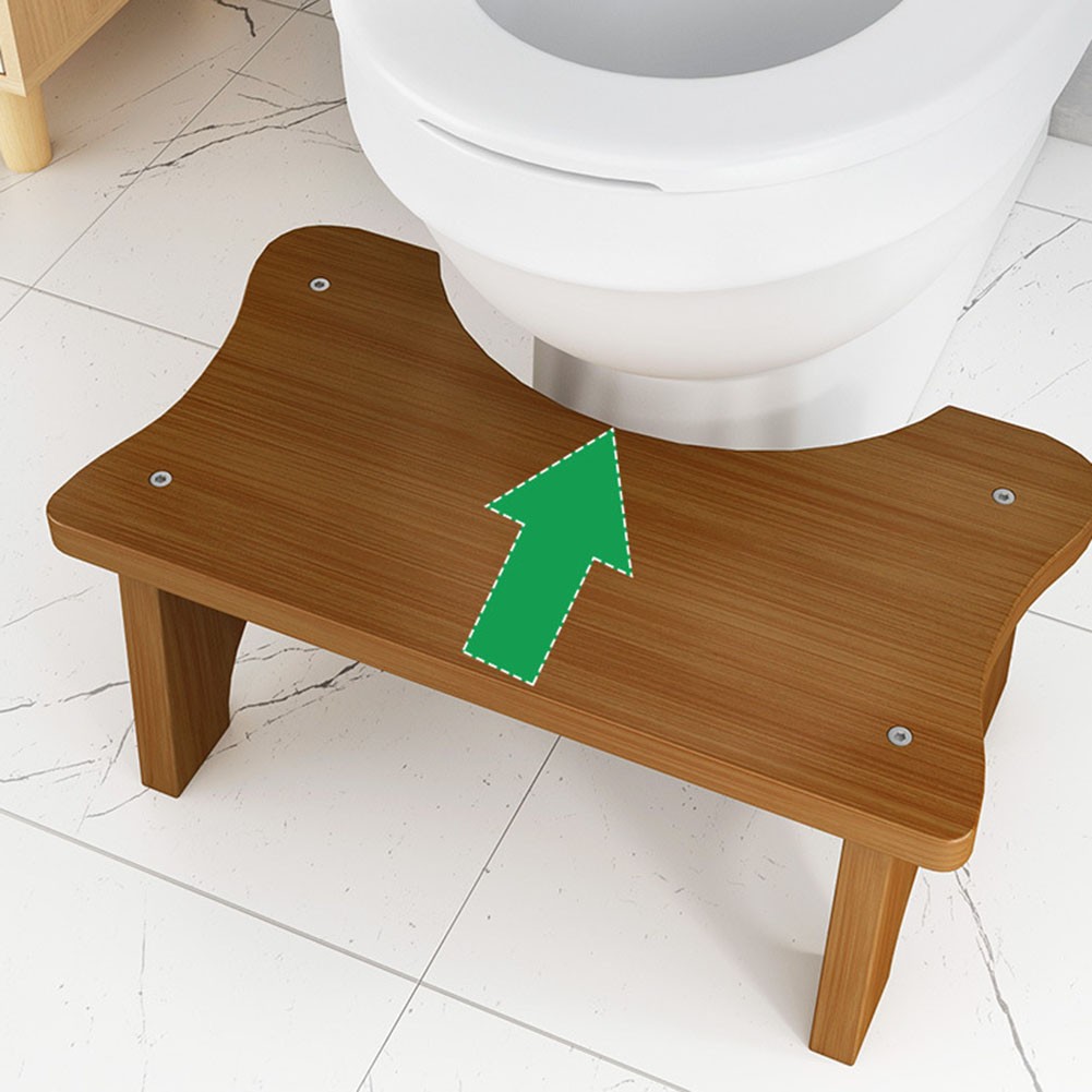 Space Saving Non Slip Wooden Toilet Stool Perfect for Bathroom For Comfort - Picture 21 of 29