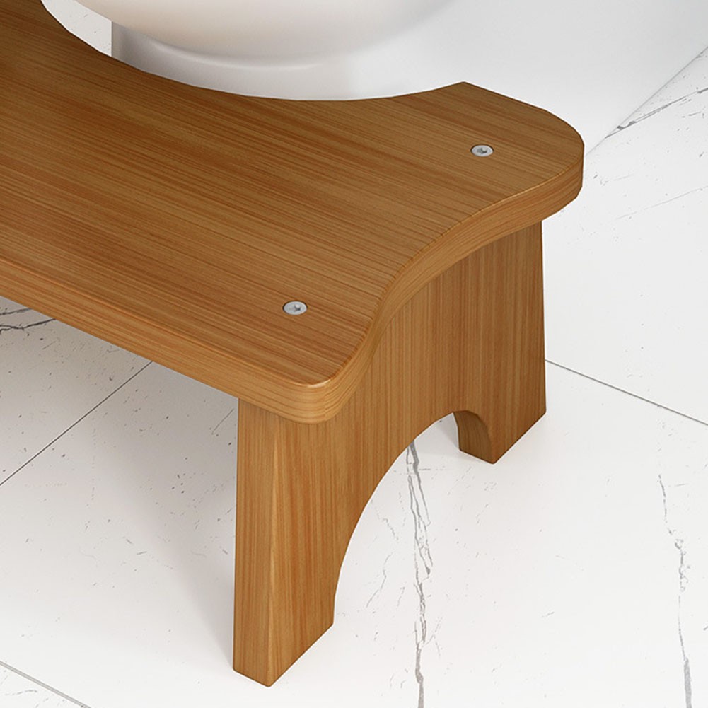 Space Saving Non Slip Wooden Toilet Stool Perfect for Bathroom For Comfort - Picture 14 of 29