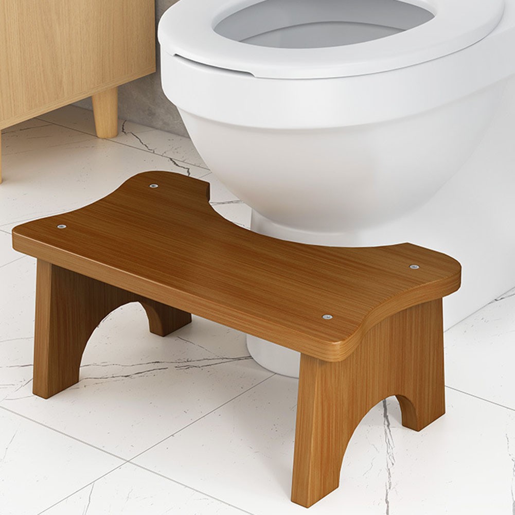 Space Saving Non Slip Wooden Toilet Stool Perfect for Bathroom For Comfort - Picture 18 of 29