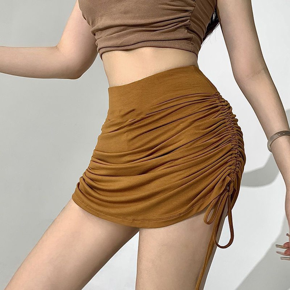 Womens Stylish Solid Color vente Mini Skirt High Waist for Clubbing and More