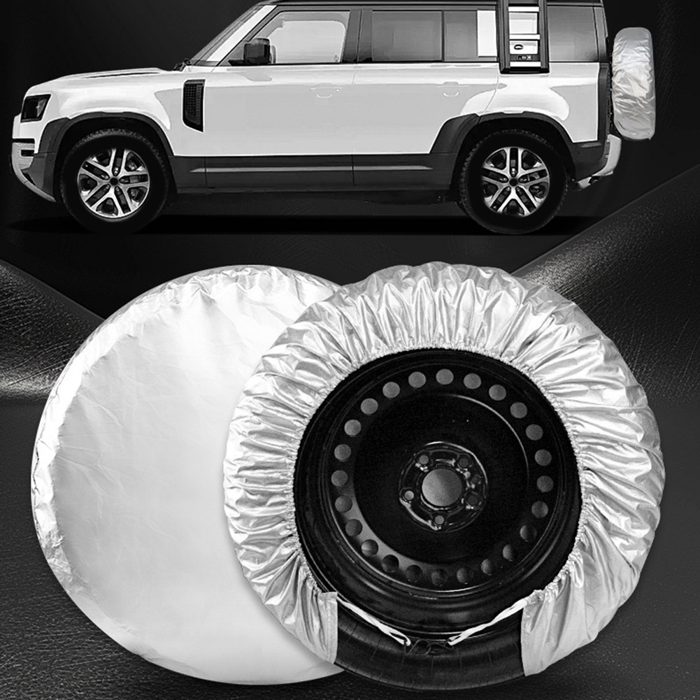 Effortless Maintenance 4Pcs Car Tire Covers with Strong Anti Wind Hooks - Picture 18 of 52