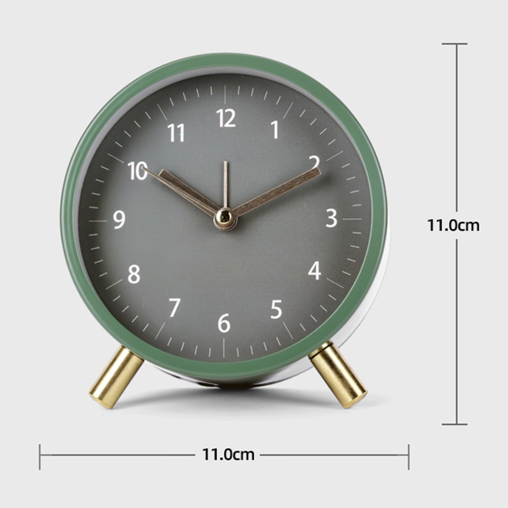 Compact Silent Night Light Alarm Clock with Metal Shell for Desk and Table Use