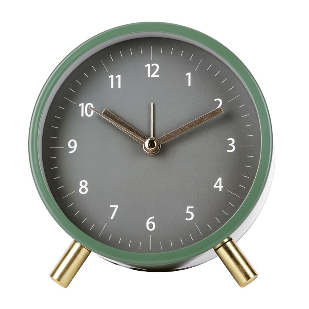 Compact Silent Night Light Alarm Clock with Metal Shell for Desk and Table Use