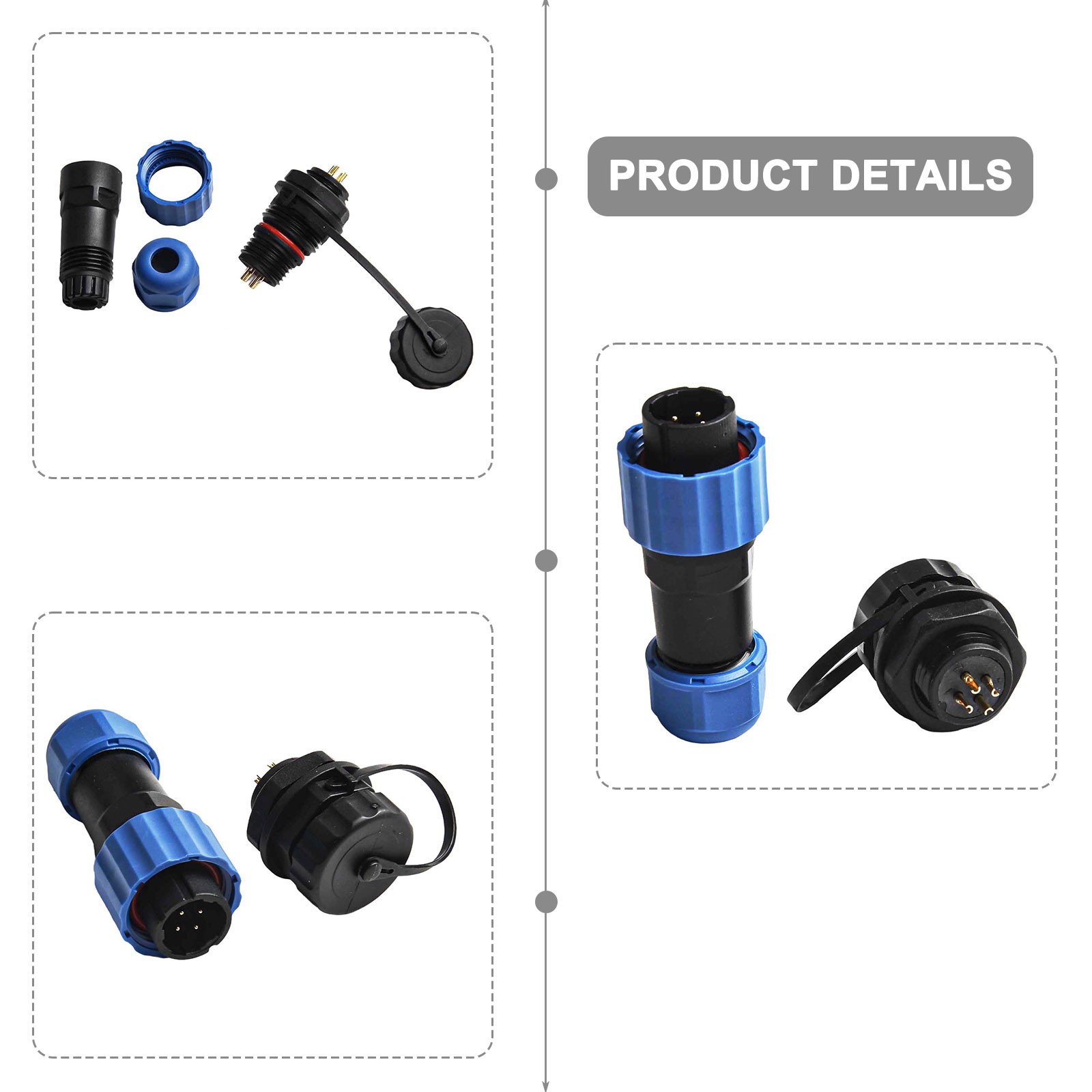 1pc SP16-Panel IP68-Waterproof-Plug Et Socket-Circular Connecteur De 2,3, 4,5, - Imagen 43 de 50