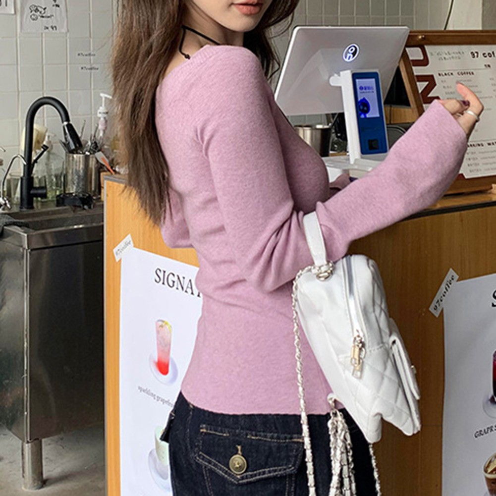 Lightweight Womens Long Sleeve Off Shoulder Fashion Top for All Seasons - Picture 17 of 27