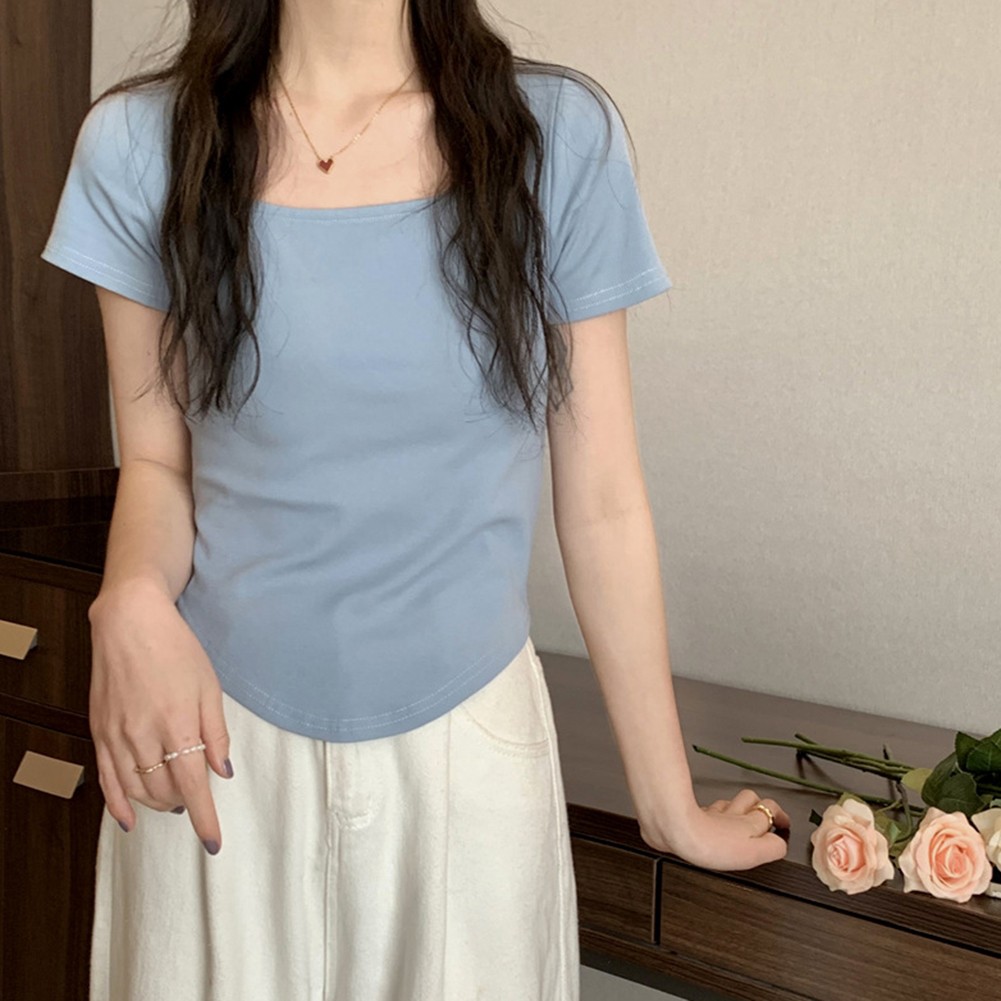 Everyday Wear Women Short Sleeve Crop Top Simple Yet Fashionable Style - Picture 25 of 25