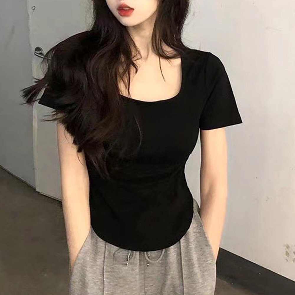 Everyday Wear Women Short Sleeve Crop Top Simple Yet Fashionable Style - Picture 13 of 25