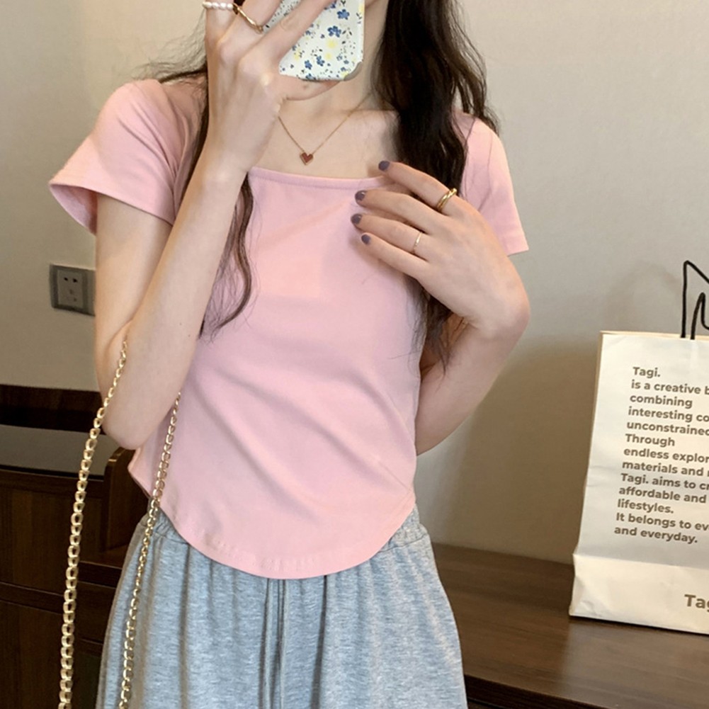 Everyday Wear Women Short Sleeve Crop Top Simple Yet Fashionable Style - Picture 24 of 25