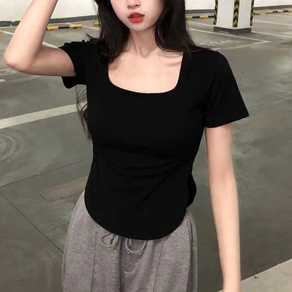 Everyday Wear Women Short Sleeve Crop Top Simple Yet Fashionable Style - Picture 14 of 25