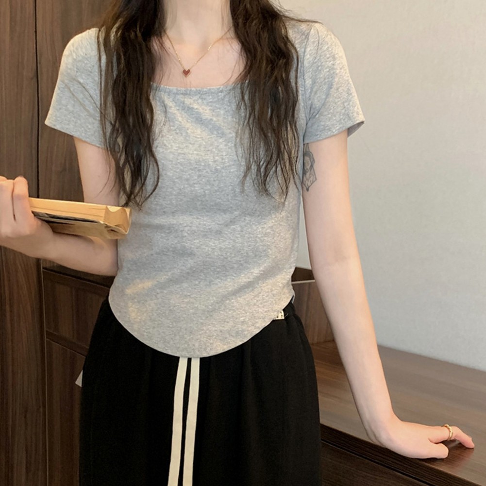 Everyday Wear Women Short Sleeve Crop Top Simple Yet Fashionable Style - Picture 23 of 25