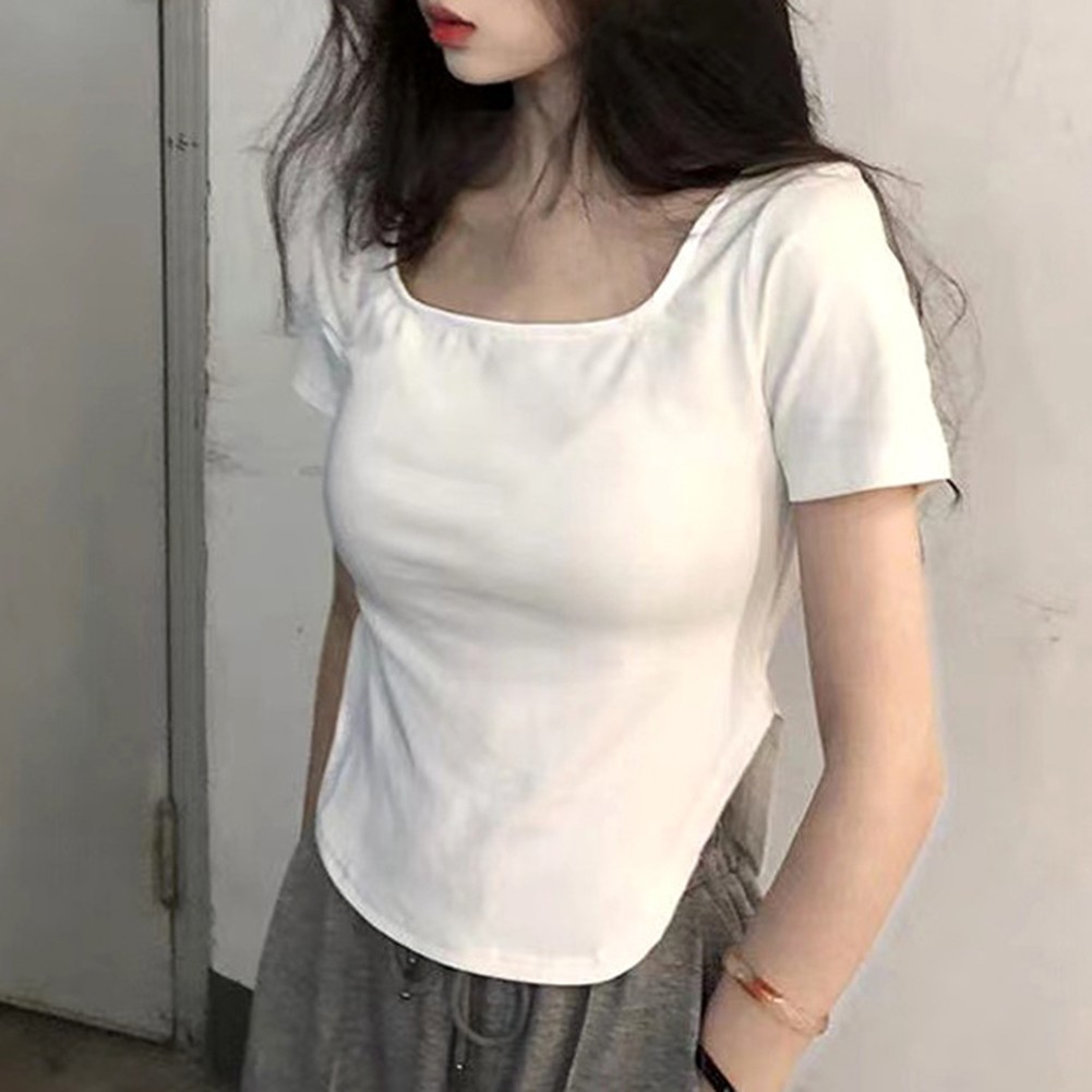 Everyday Wear Women Short Sleeve Crop Top Simple Yet Fashionable Style - Picture 20 of 25