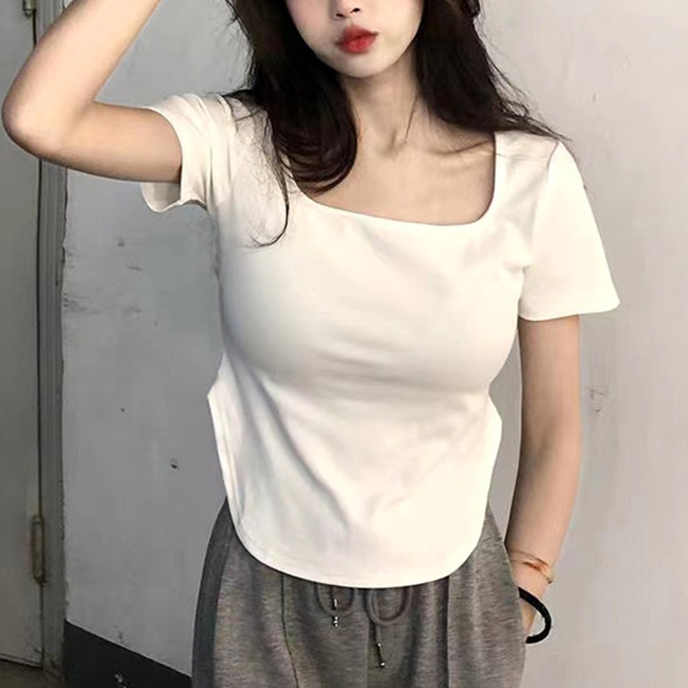 Everyday Wear Women Short Sleeve Crop Top Simple Yet Fashionable Style - Picture 21 of 25