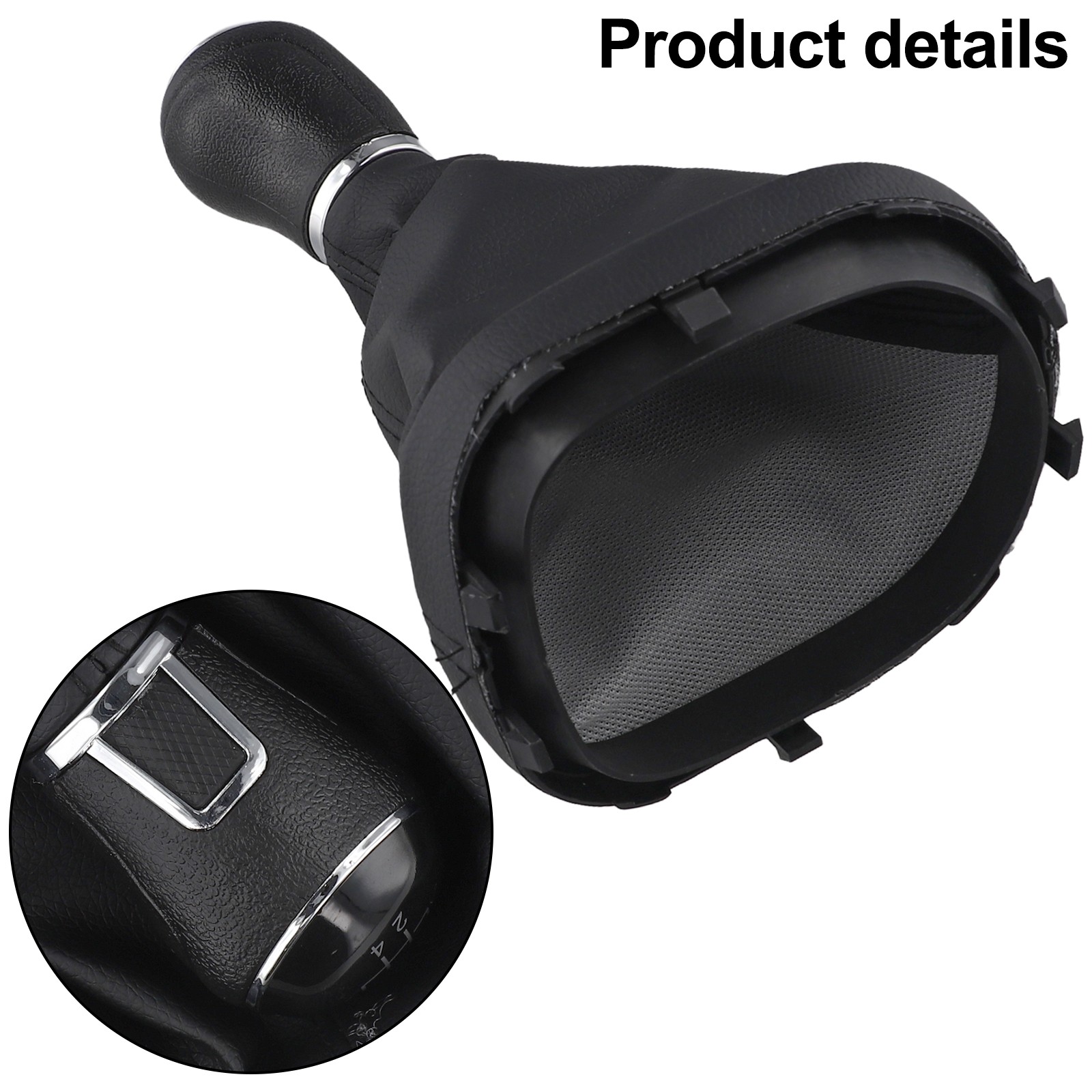 For Touran Compatible Black Shift Knob with Leather Boot for Manual 6 Speed - Picture 32 of 48