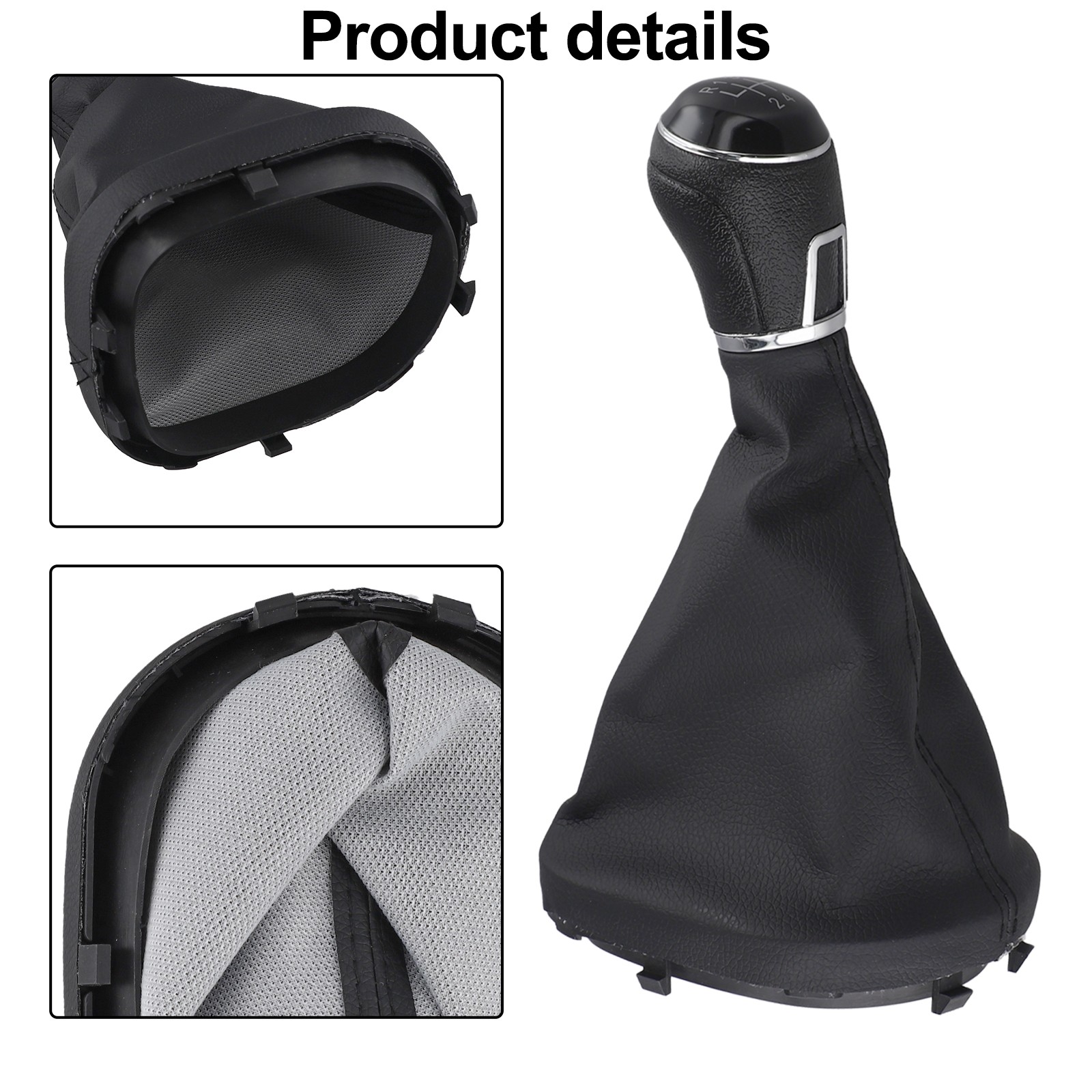 For Touran Compatible Black Shift Knob with Leather Boot for Manual 6 Speed - Picture 33 of 48