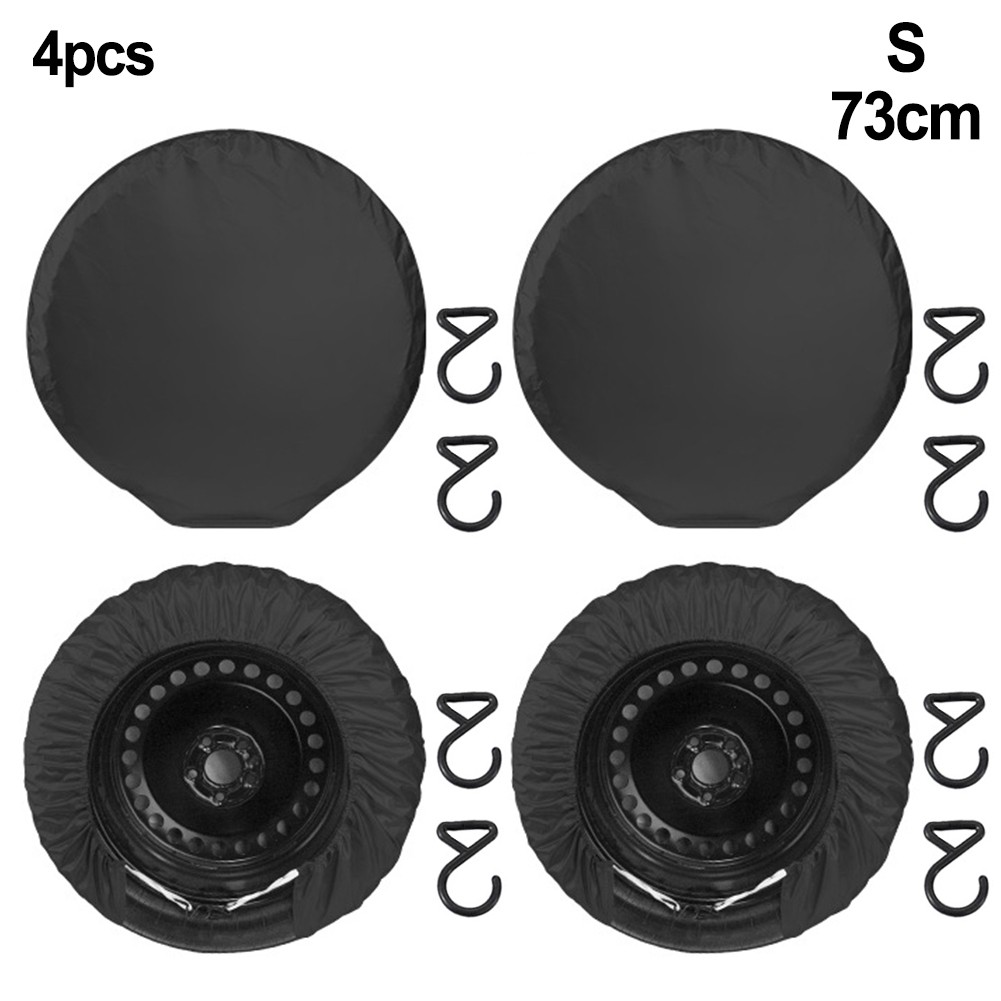 Effortless Maintenance 4Pcs Car Tire Covers with Strong Anti Wind Hooks - Picture 26 of 52