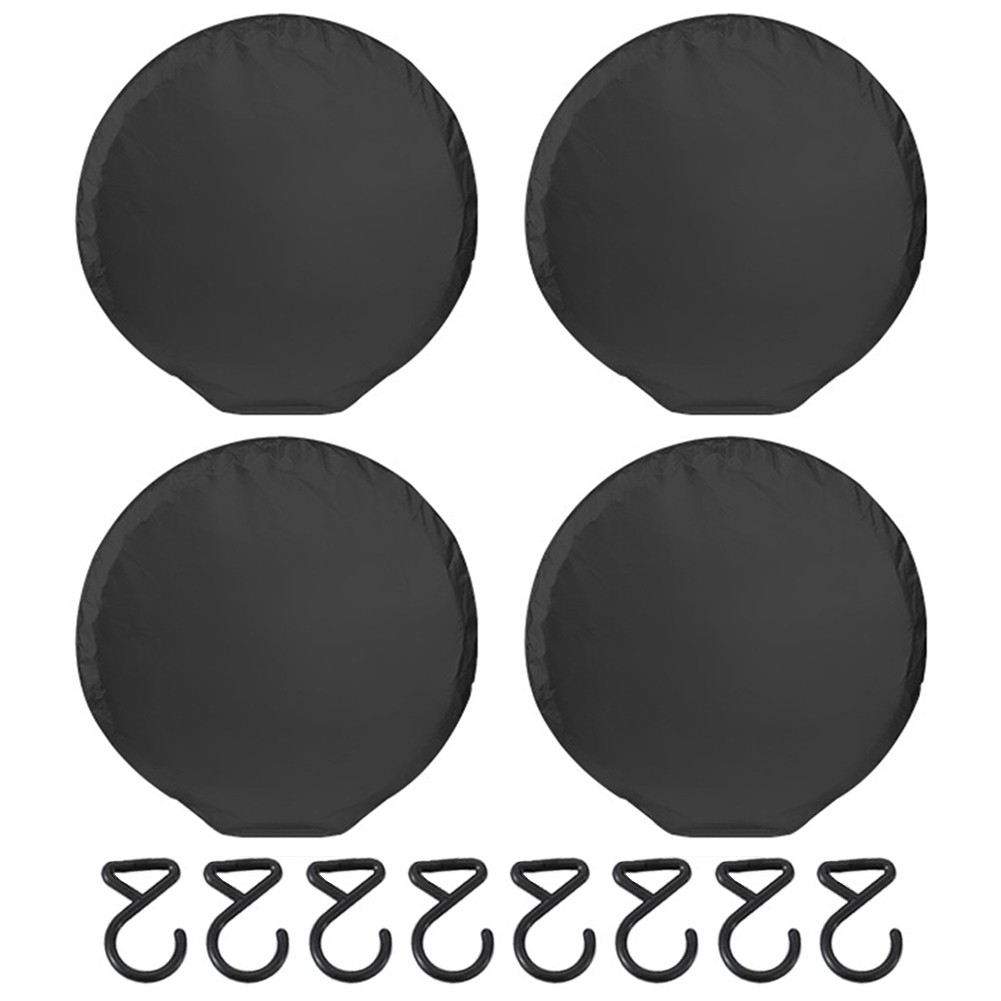 Effortless Maintenance 4Pcs Car Tire Covers with Strong Anti Wind Hooks - Picture 32 of 52