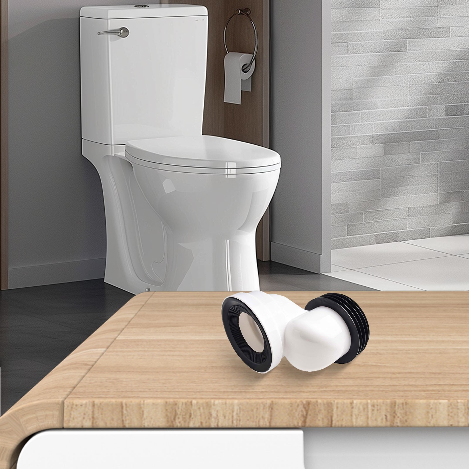 WC Rohr Düse Ablauf gerade/exzenter Verbinder Premium PVC Material - Bild 50 von 58