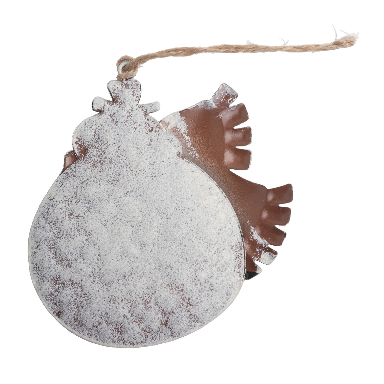 Metal Christmas Decoration Natural Rustic Finish Painted Snowman Shape - Picture 19 of 21