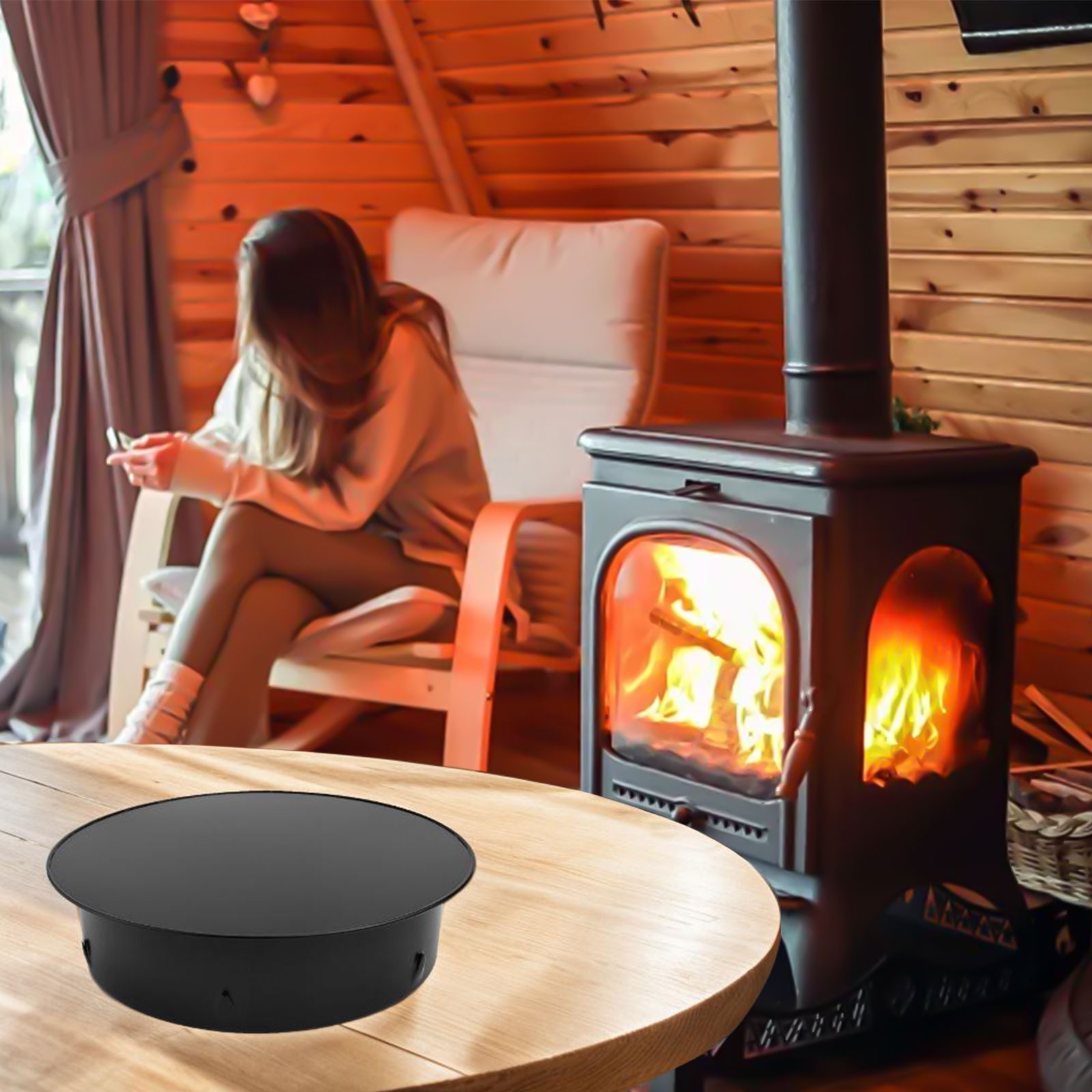 Ofenrohrabdeckung mit Schutzfolie zum zuverlässigen Verschließen von Schornsteinöffnungen - Bild 29 von 36