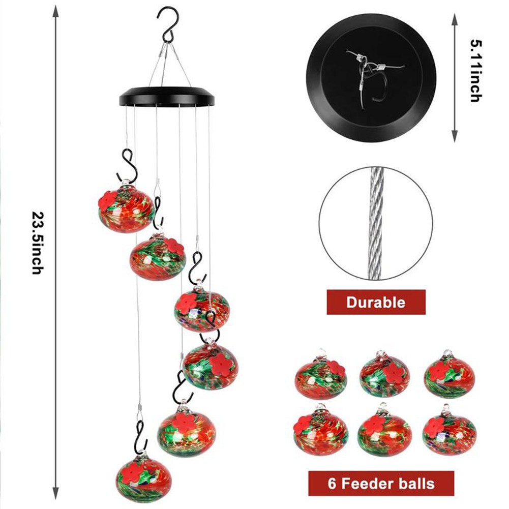 Sleek For outdoor Design Hanging Metal Hummingbird Feeders with Protection - Bild 16 von 28