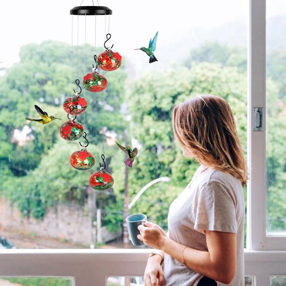 Sleek For outdoor Design Hanging Metal Hummingbird Feeders with Protection - Bild 18 von 28