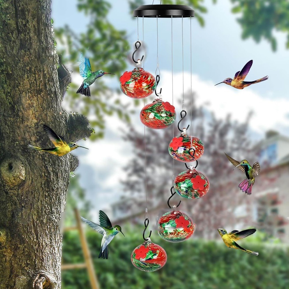 Sleek For outdoor Design Hanging Metal Hummingbird Feeders with Protection - Bild 20 von 28