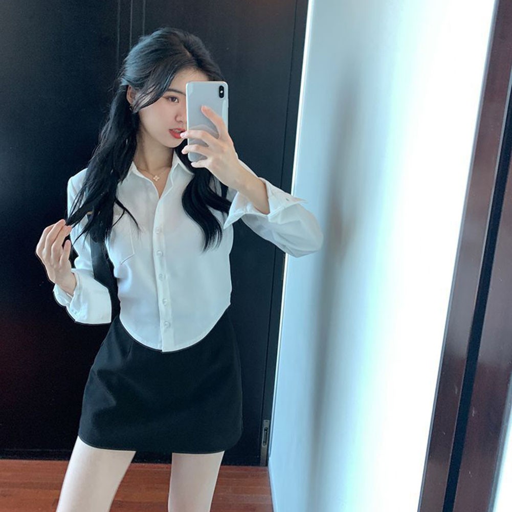 Tight Fitting Women's Cotton Work Shirt Suitable for Spring and Autumn - Picture 15 of 42