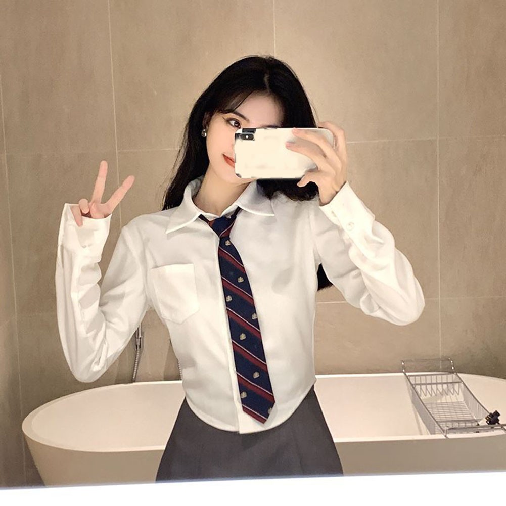 Tight Fitting Women's Cotton Work Shirt Suitable for Spring and Autumn - Picture 18 of 42