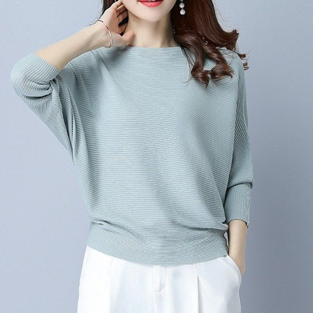 Casual Womens Pullover T Shirt Batwing Sleeve Slant Collar Spring Fashion - Picture 28 of 31