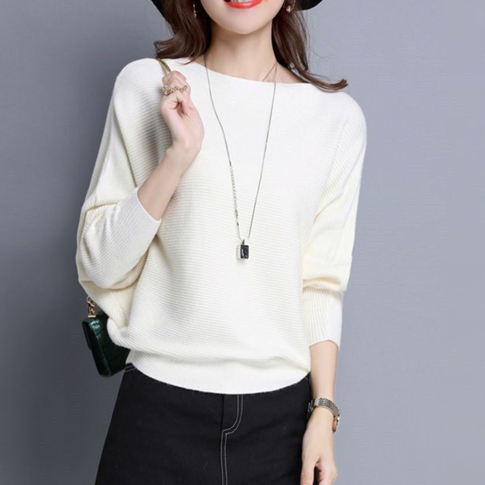 Casual Womens Pullover T Shirt Batwing Sleeve Slant Collar Spring Fashion - Picture 22 of 31