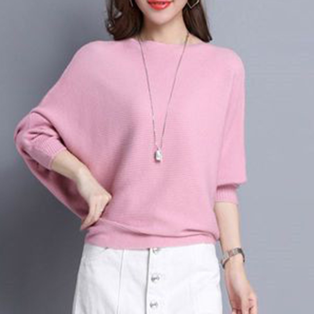 Casual Womens Pullover T Shirt Batwing Sleeve Slant Collar Spring Fashion - Picture 20 of 31