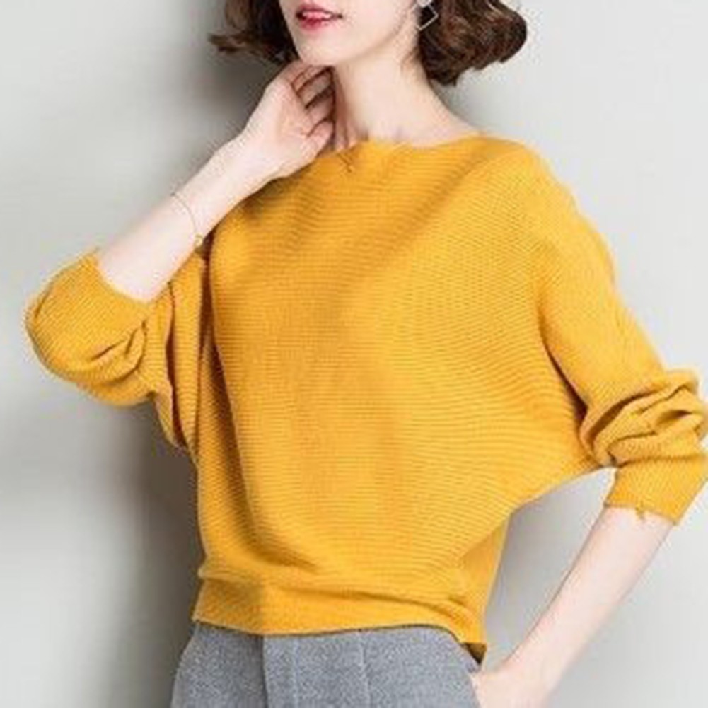 Casual Womens Pullover T Shirt Batwing Sleeve Slant Collar Spring Fashion - Picture 13 of 31