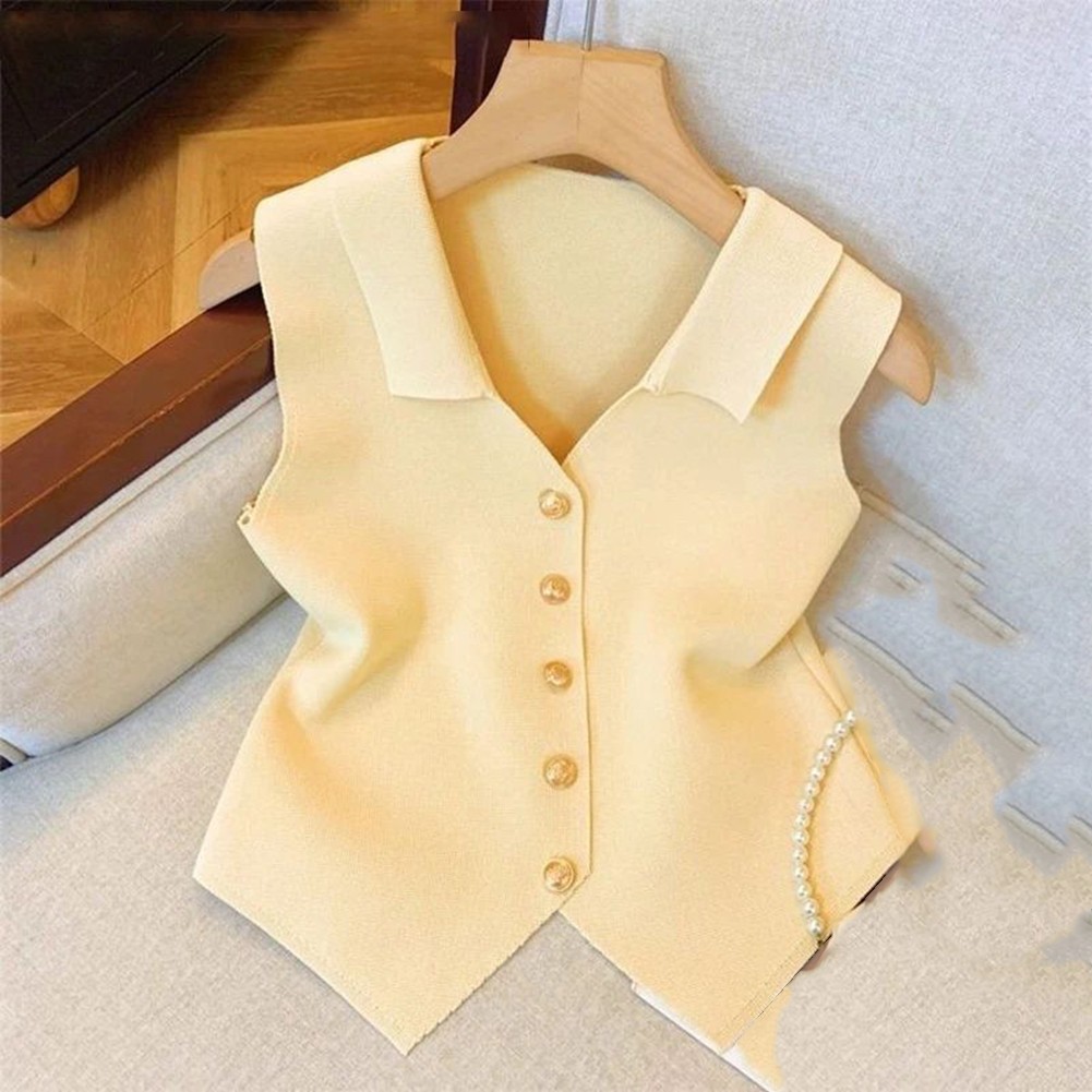 Womens Easy Going V Neck Slender Fit Sleeveless Knit Top Fashion Piece - Picture 19 of 24