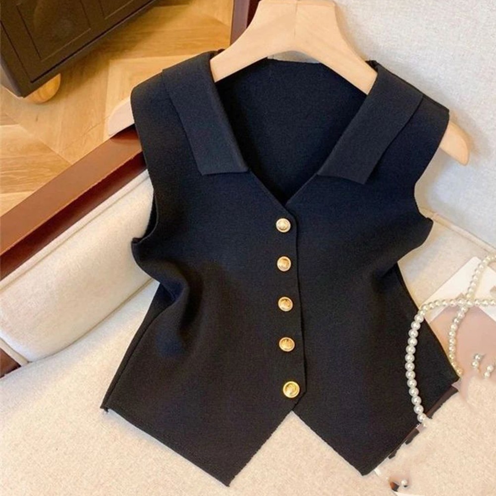 Womens Easy Going V Neck Slender Fit Sleeveless Knit Top Fashion Piece - Picture 16 of 24