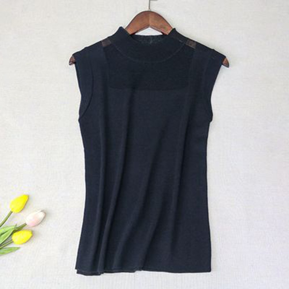 Womens Loose Fit Summer Vest with Turtleneck Design Perfect for Casual Wear - Picture 15 of 25