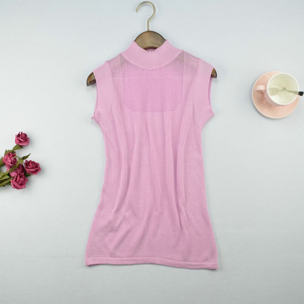 Womens Loose Fit Summer Vest with Turtleneck Design Perfect for Casual Wear - Picture 25 of 25