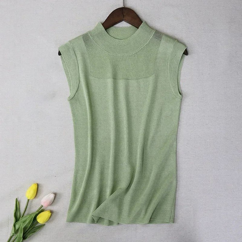 Womens Loose Fit Summer Vest with Turtleneck Design Perfect for Casual Wear - Picture 14 of 25