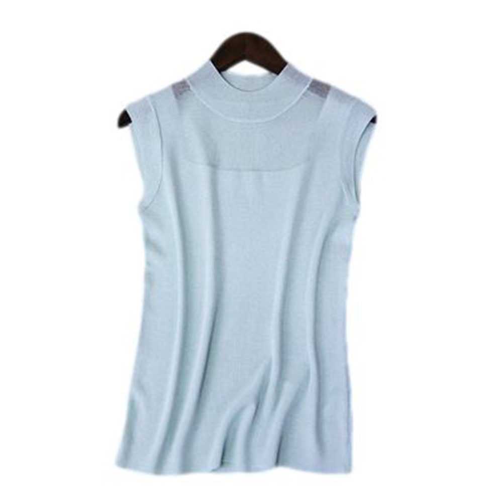 Womens Loose Fit Summer Vest with Turtleneck Design Perfect for Casual Wear - Picture 18 of 25