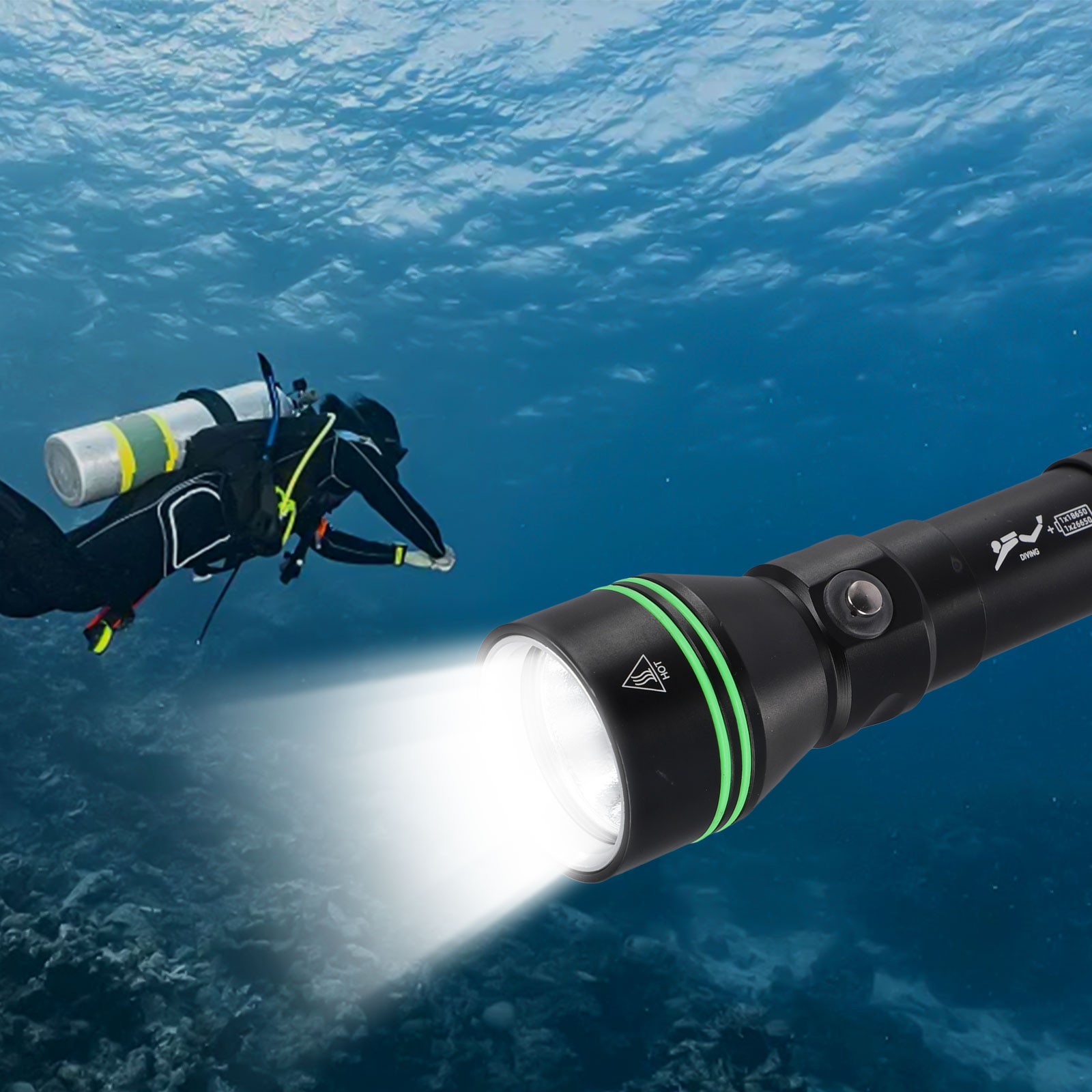 Scube Underwater Explorer’s Dive Torch P70 Bright LED Light Lightweight Design