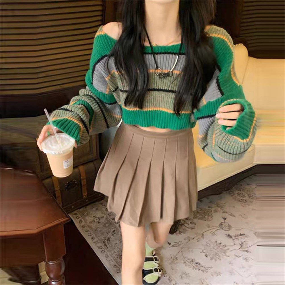 Lightweight Striped Crop Sweatshirt Designed for Casual Spring Outfits - Picture 22 of 22