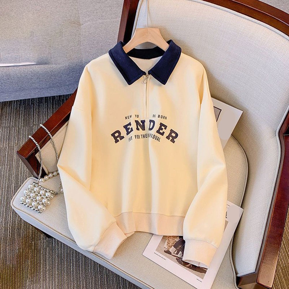 Simplistic Yet Stylish Womens Casual Tops with Long Sleeves and Color Mixes
