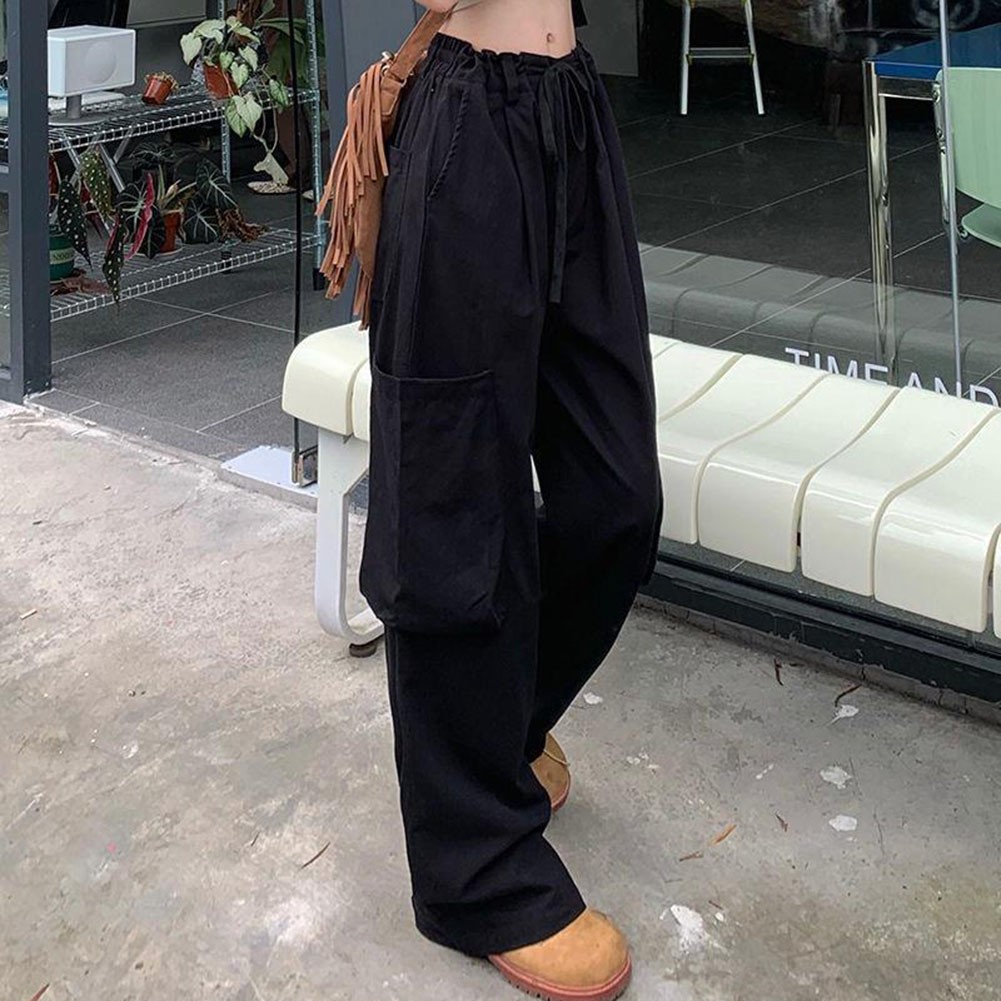 Casual Y2K Parachute Pants for Women Streetwear Harajuku Style Trousers - Picture 13 of 17